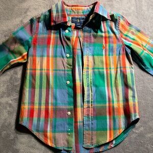 Ralph Lauren Kids Multicolor Plaid Button-Down Shirt - Green Blue Orange Red